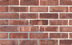 Water struck red multi face brick